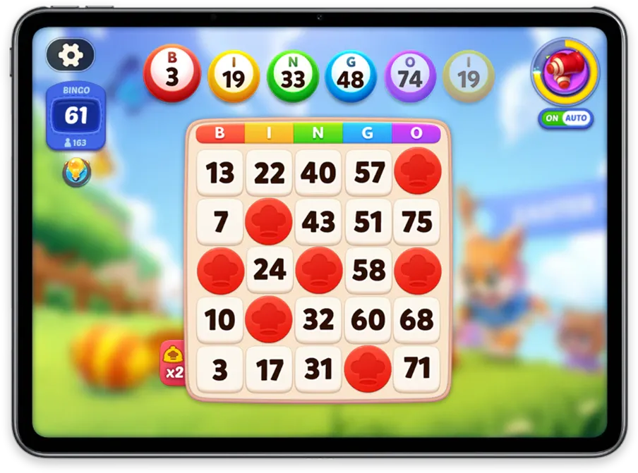 Bingo Frenzy game on a tablet